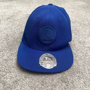 Michell & Ness NBA Golden States Fitted Cap Hat Mens 7 3/8 Blue Embroidered